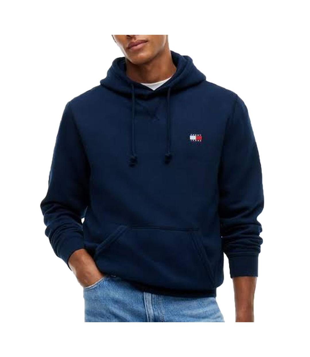 Sweat marine homme tommy hilfiger badge dm0dm-1