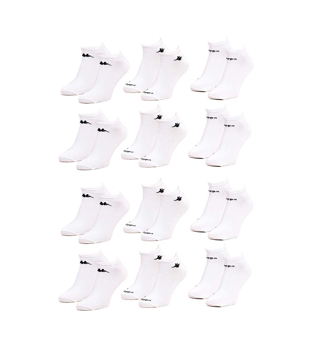 Chaussettes homme KAPPA Socquettes Tiges courtes Pack de 12 Paires Blanches-1