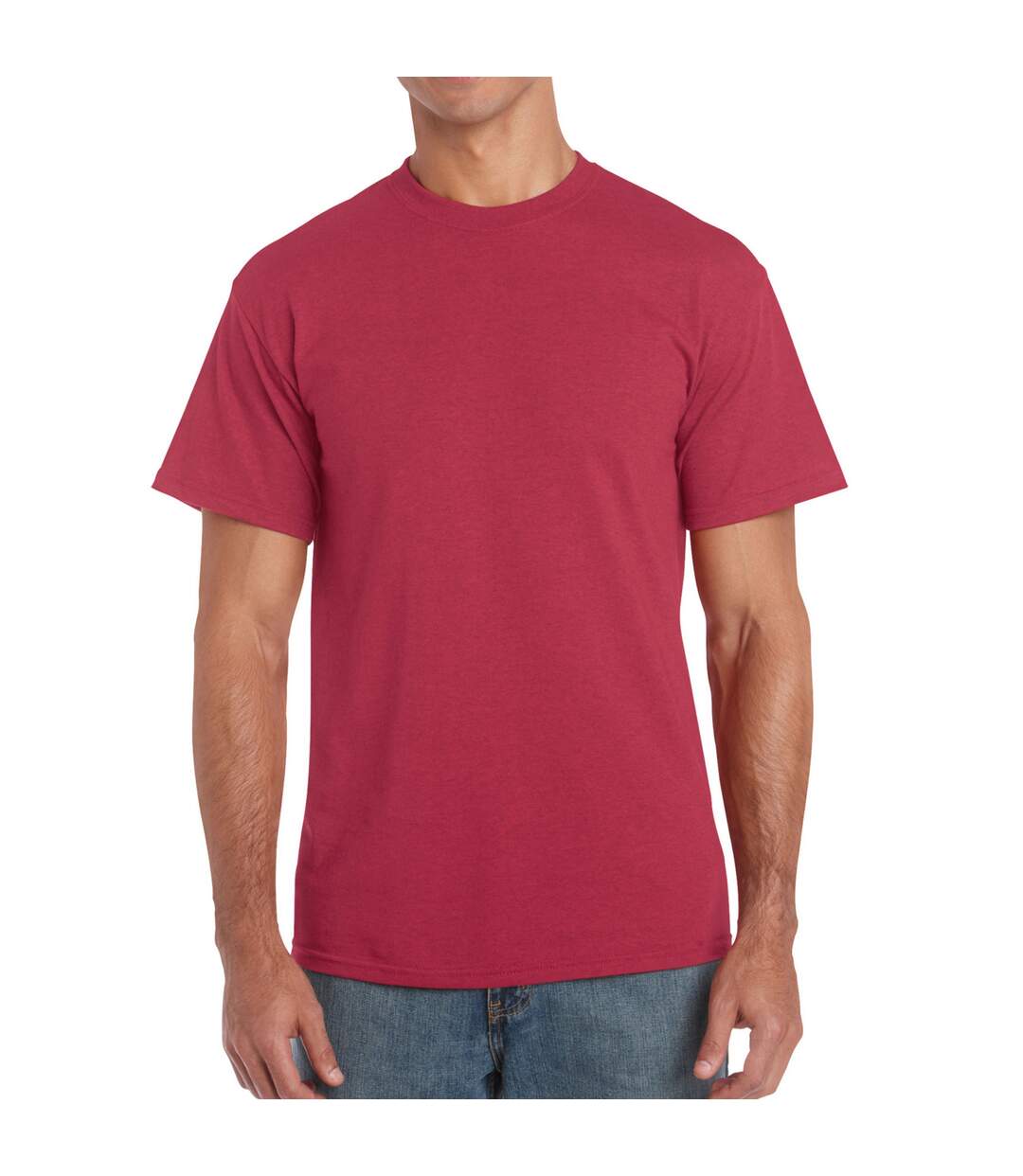 T-shirt Adulte Rouge Foncé Chiné Gildan-1