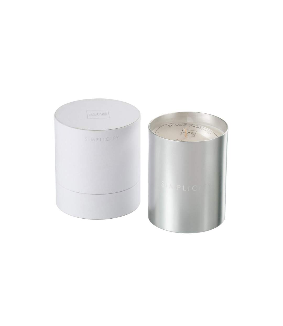 Bougie Parfumée Simplicity 12cm Argent & Blanc-1