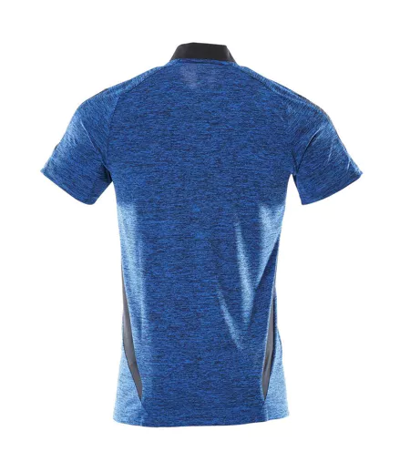 Mens Accelerate Polo Shirt Azure Blue Dark Navy Mascot