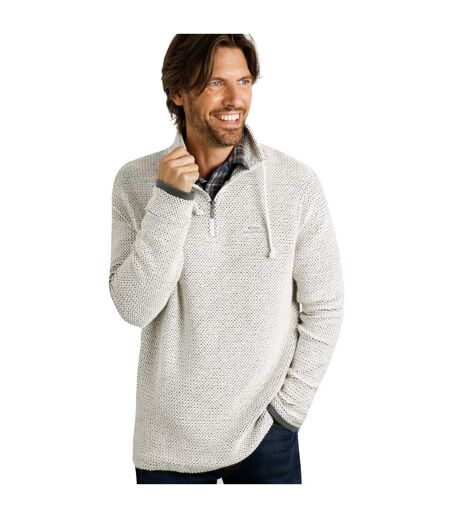 Mens Cruiser Macaroni Quarter Zip Pullover Ecru Weird Fish