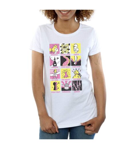 Disney T-shirt en coton à carreaux Fée Clochette Femme/Femme (Blanc) - UTBI43860