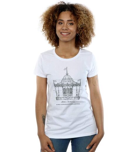 Disney Mary Poppins Carousel Sketch - T-shirt en coton - Femmes/Dames (Blanc) - UTBI15284