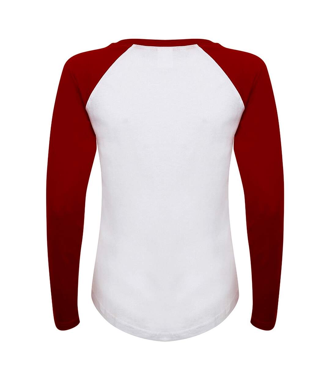 Skinni Fit - T-shirt à manches longues - Femme (Blanc/Rouge) - UTRW4731