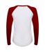 Skinnifit Womens/Ladies Long Sleeve Baseball T-Shirt (White/Red) - UTRW4731