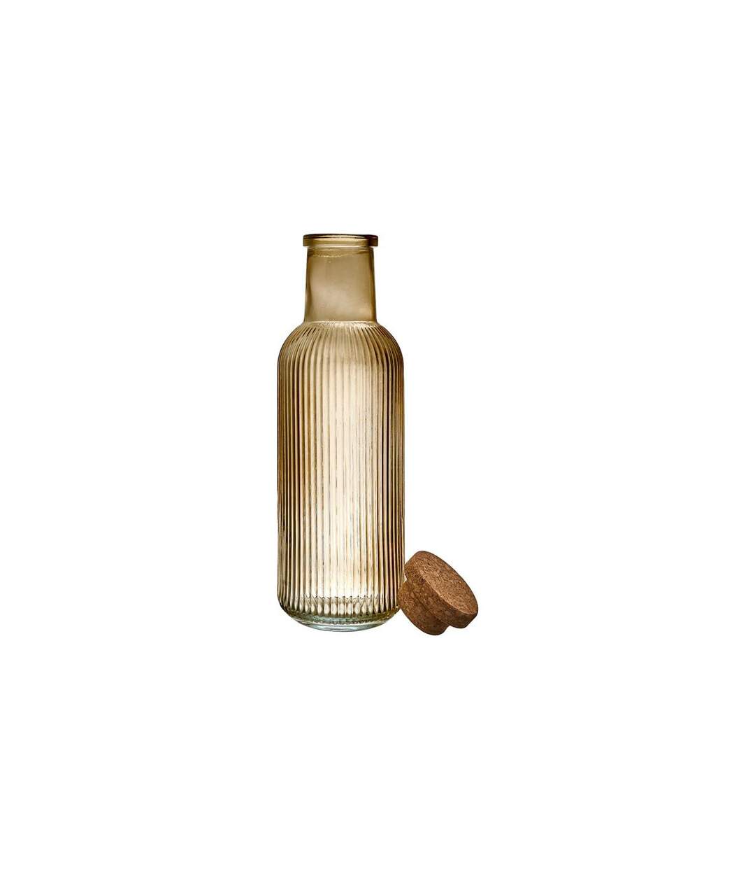 Bouteille en Verre Striée Ambre 1L Orange-2