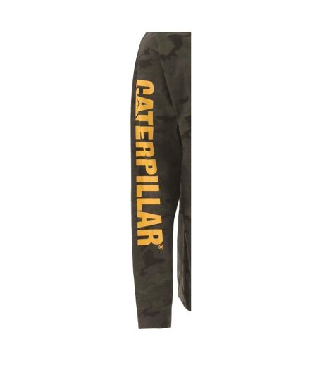 Caterpillar Mens Trademark Banner Camo Long-Sleeved T-Shirt (Brown Camo) - UTFS7480