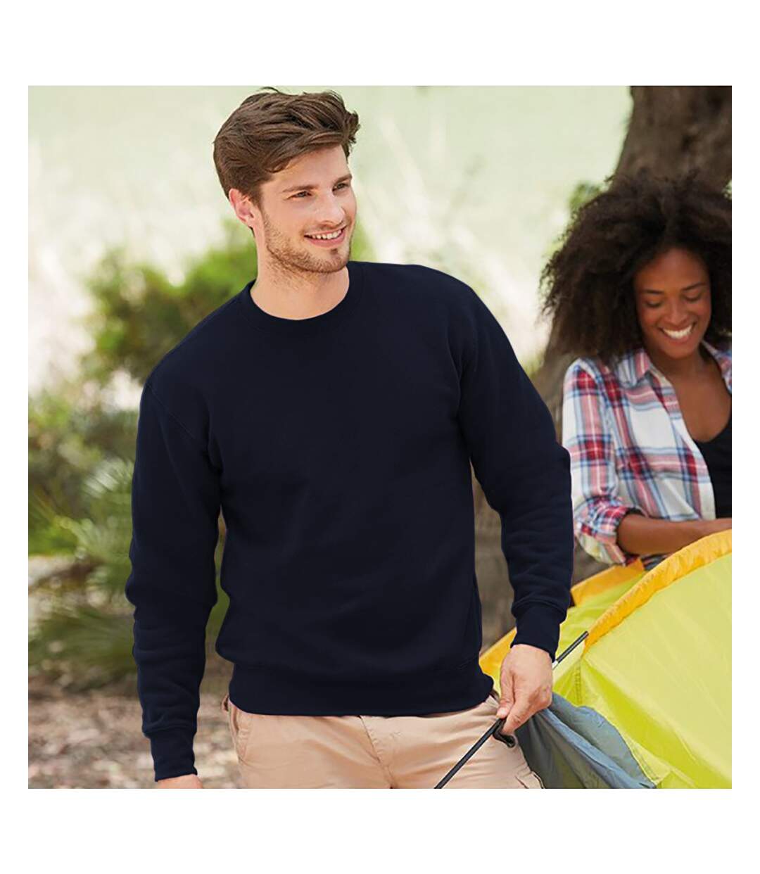 Sweatshirt Homme Bleu Marine Profond Fruit Of The Loom-1