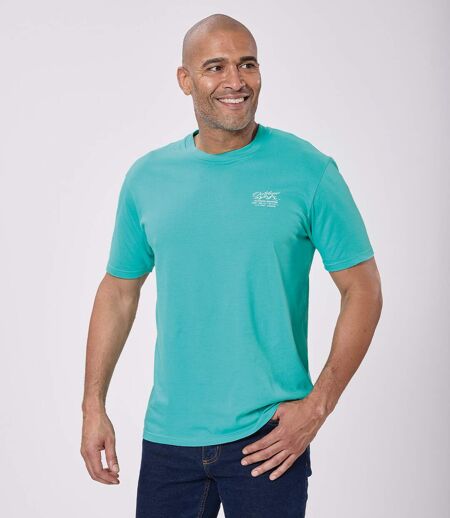 Pack of 4 Men's Cotton T-Shirts - Ecru Blue Burgundy Turquoise