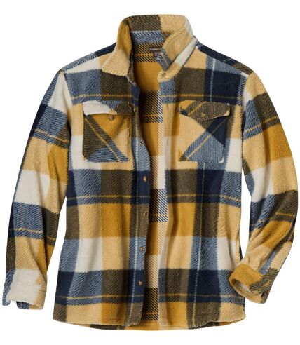 Men's Checked Sherpa Overshirt