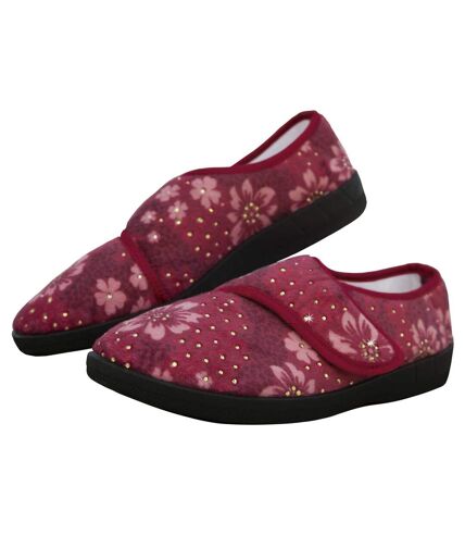 Women’s Red Floral Fantasy Slippers