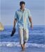Men's Ocean Blue Striped Shirt