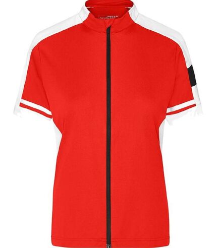 maillot cycliste zippé FEMME JN453 - rouge