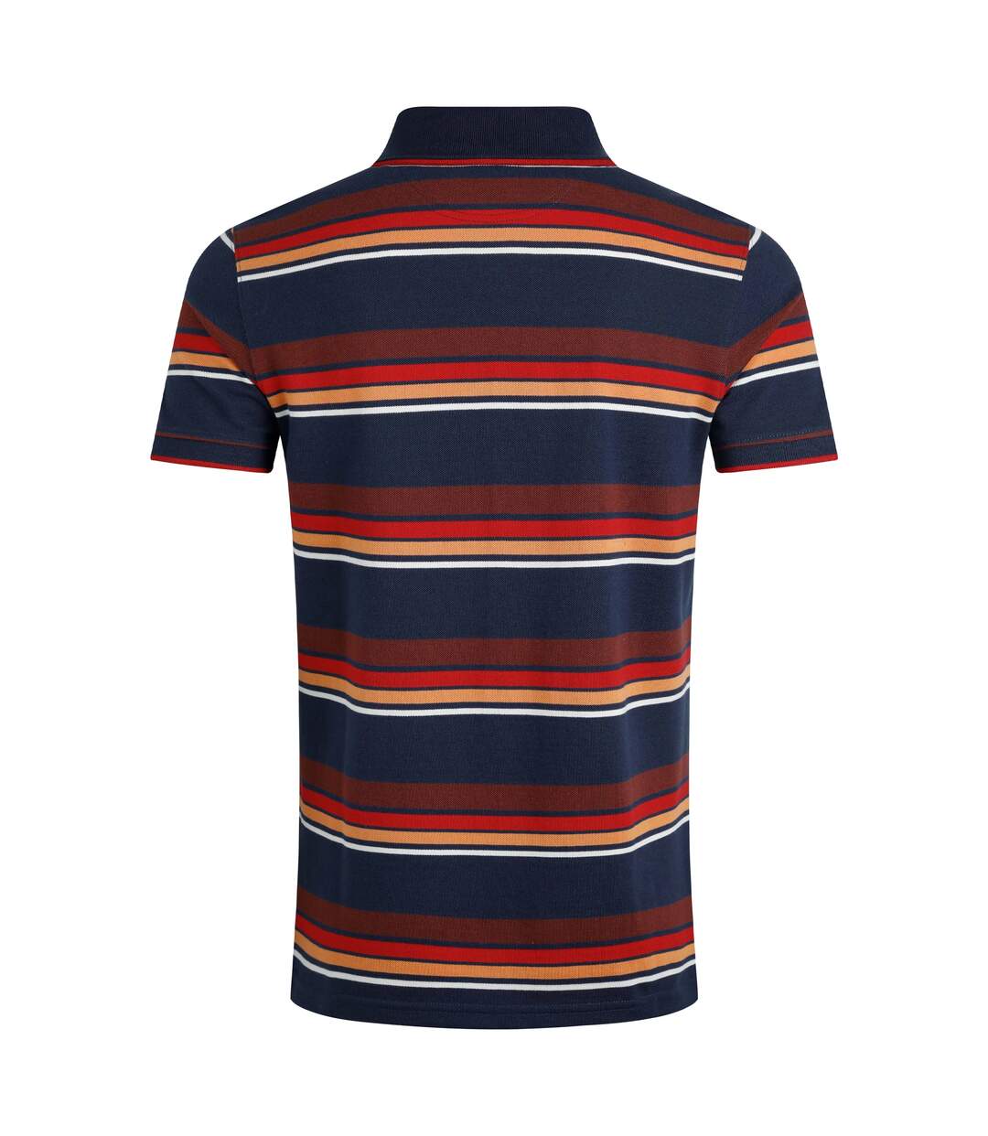 Mens sunbury stripe organic cotton polo shirt dark blue Weird Fish-2