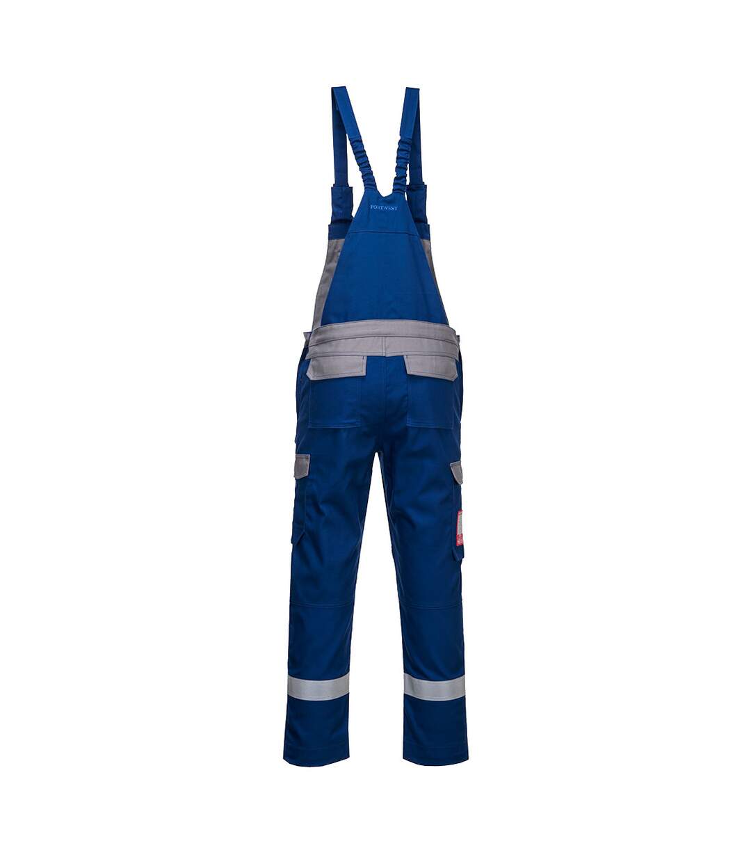 Mens bizflame ultra two tone bib and brace trouser royal blue Portwest-2