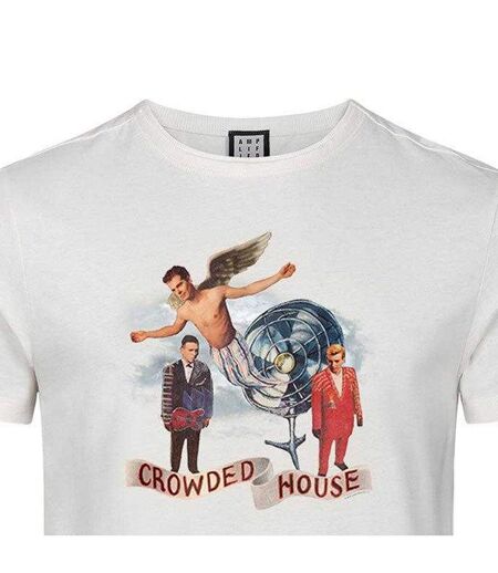 Unisex Adult Crowded House Fan Banner T-shirt Vintage White Amplified