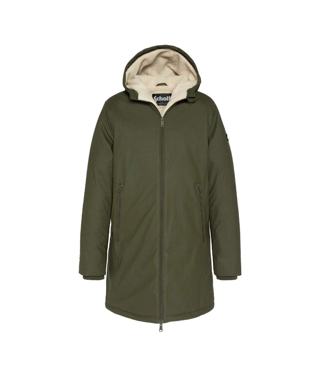 Parka longue vert homme à capuche schott jackson25-1