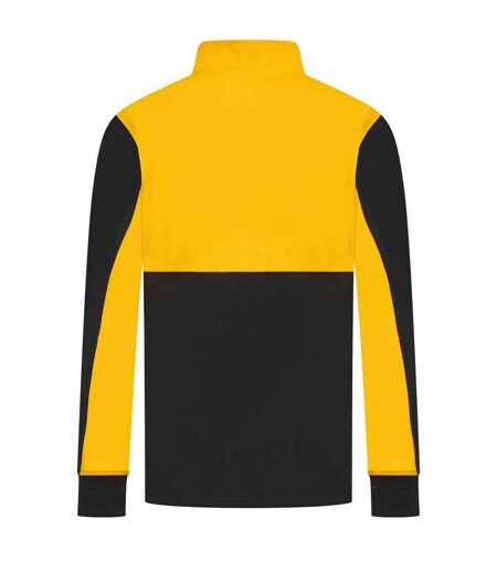 Mens quarter zip track top black/gold Finden & Hales