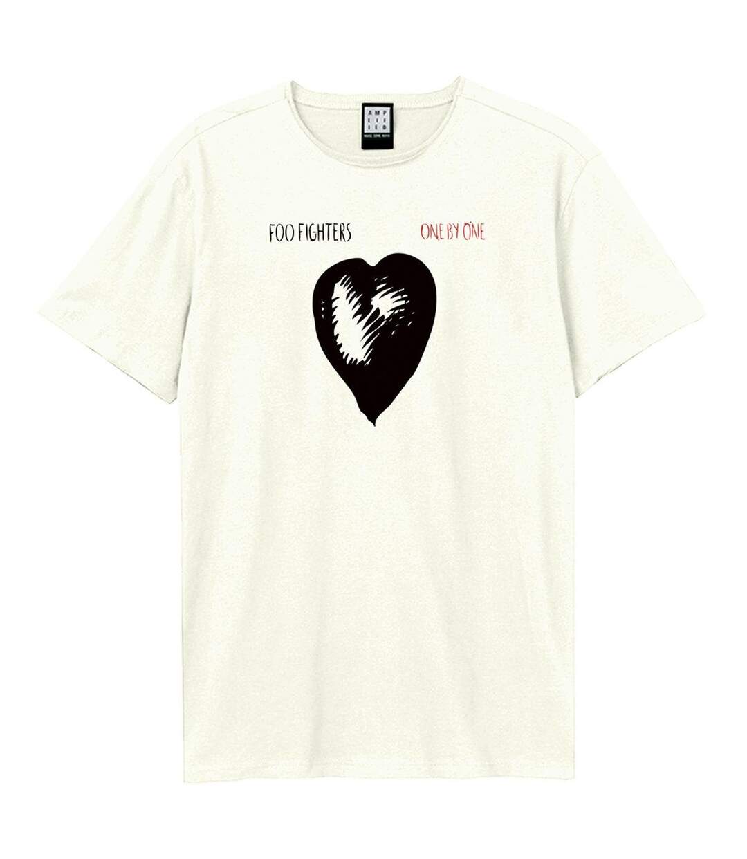 Unisex Adult Classic One By One Cover Foo Fighters Vintage T-shirt Vintage White Amplified-1