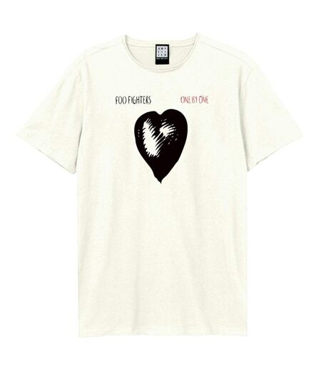 Unisex Adult Classic One By One Cover Foo Fighters Vintage T-shirt Vintage White Amplified
