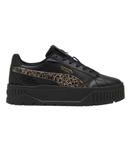 Womens/ladies Karmen Ii Leather Platform Trainers Black Animalier Puma