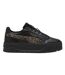 Womens/ladies Karmen Ii Leather Platform Trainers Black Animalier Puma-1