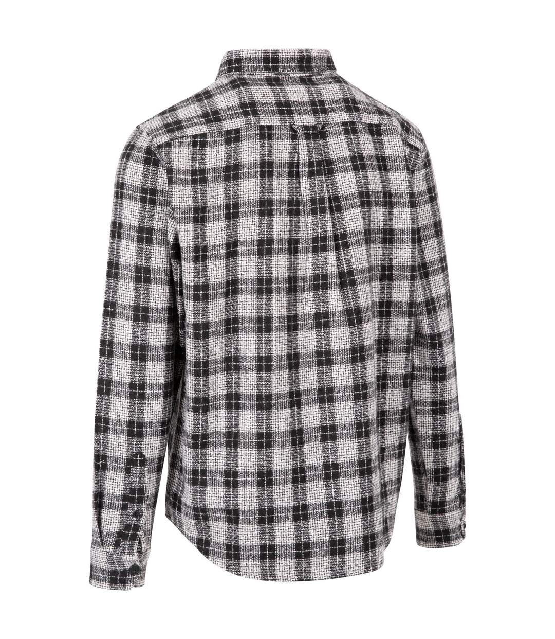 Mens Portlaw Checked Shirt Black White Trespass-2