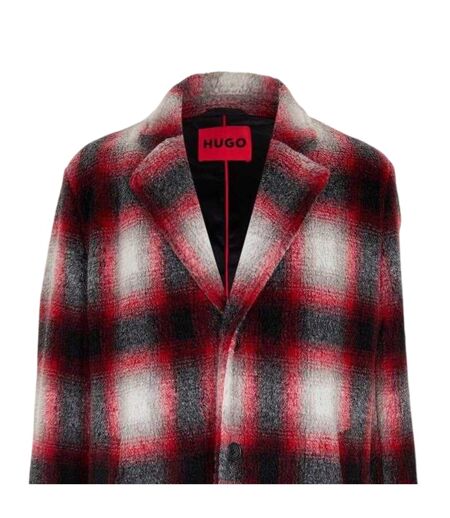 Womens/ladies Plaid Coat Purple Plaid Hugo