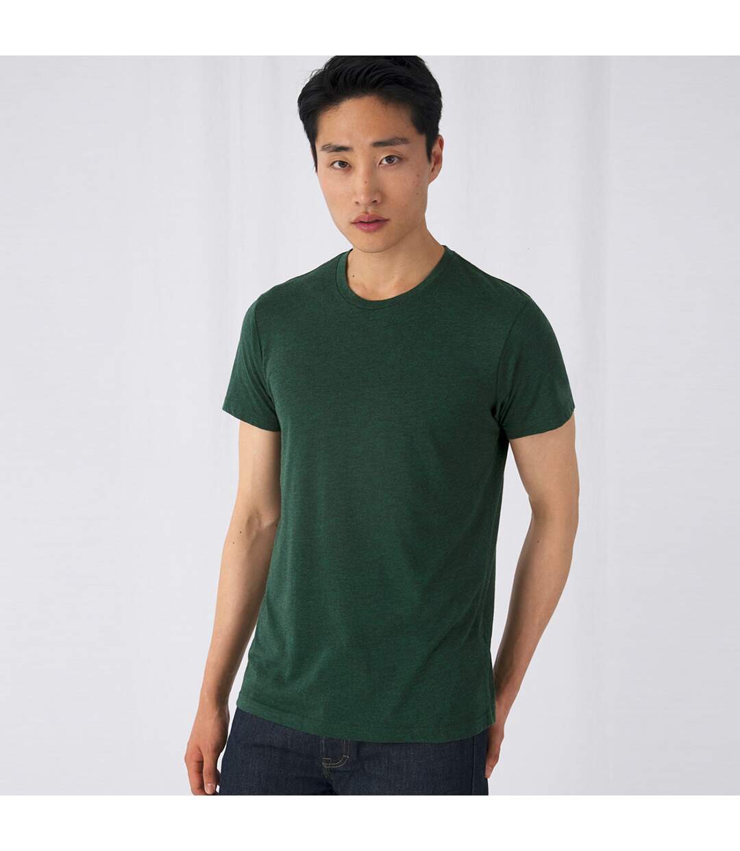 T-shirt homme vert forêt chiné B&C Favourite