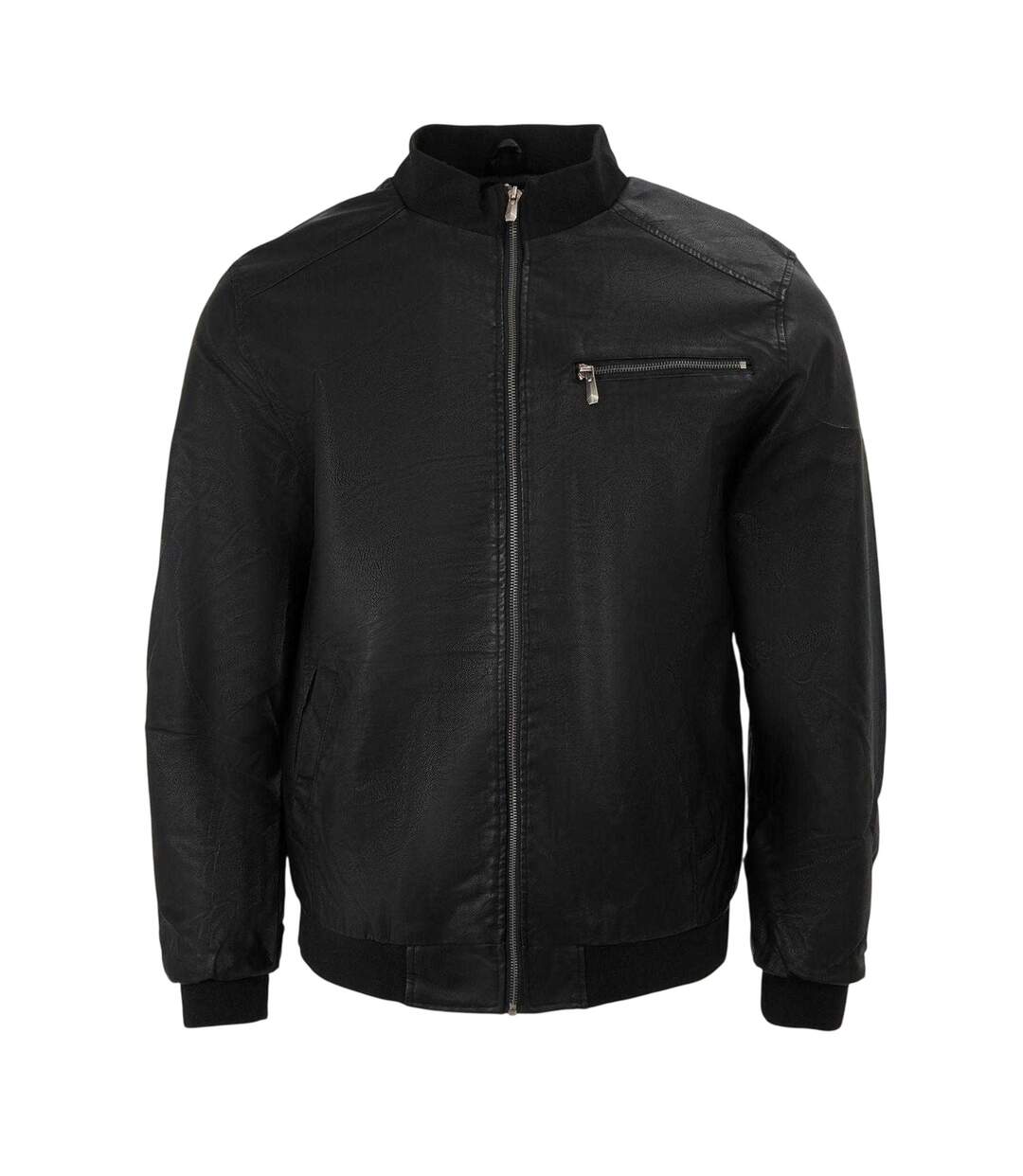 Mens Washed Bomber Jacket Black Firetrap-1
