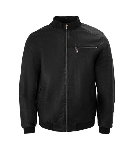 Mens Washed Bomber Jacket Black Firetrap