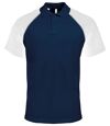 Polo bicolore baseball homme - K226 - bleu marine - blanc - manches courtes