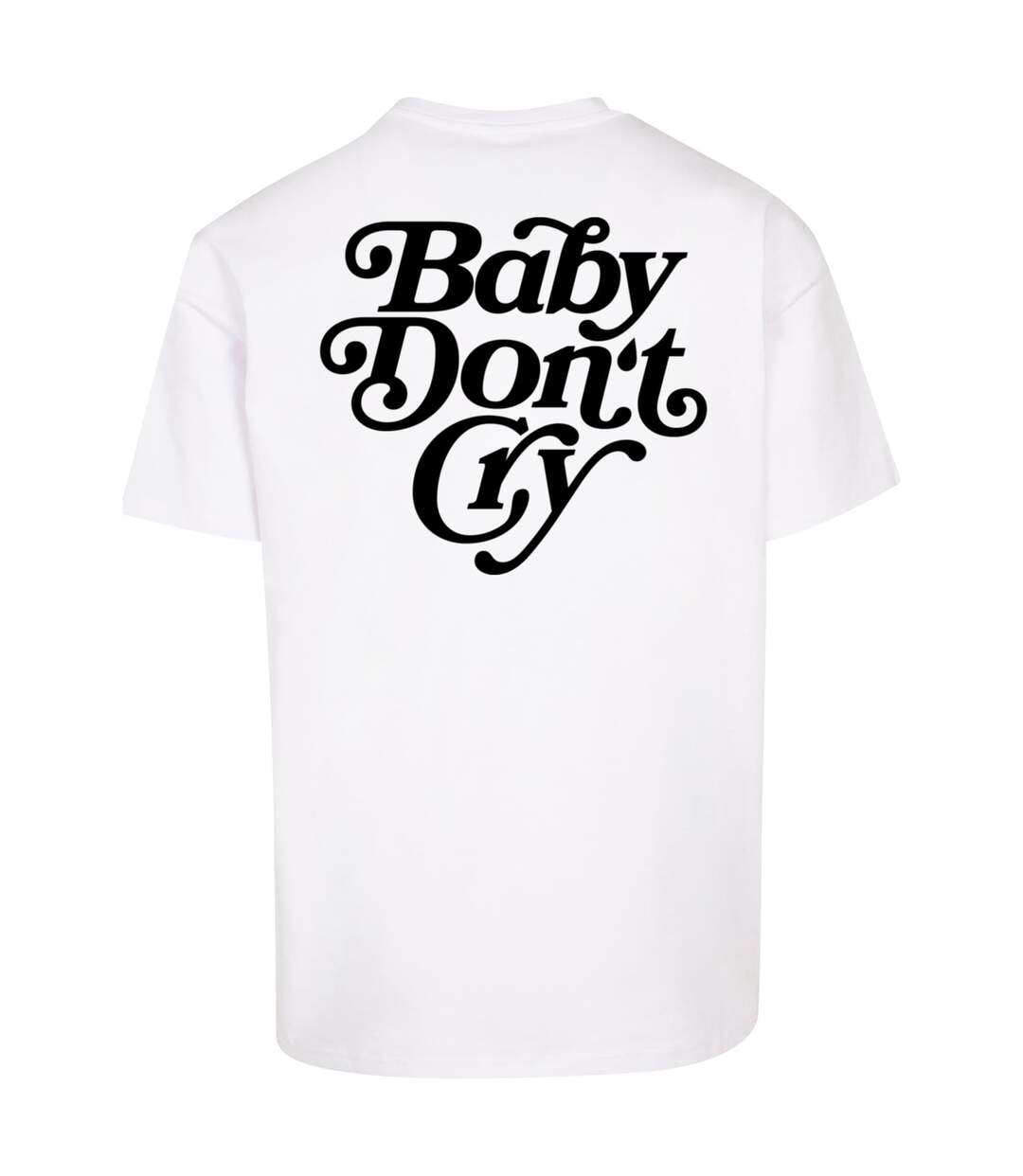 Mens Baby Dont Cry Oversized T-shirt White Mister Tee-3