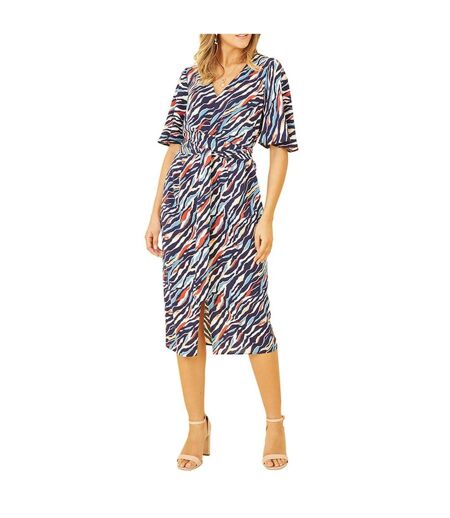 Robe Portefeuille Motif/style Imprimé Zèbre Femme Bleu Marine Yumi