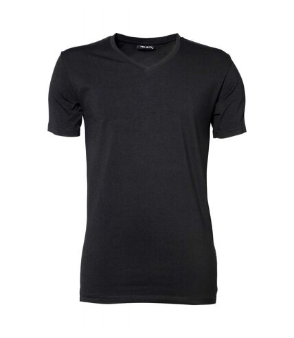 T-shirt manches courtes Homme col V stretch - 401 - noir