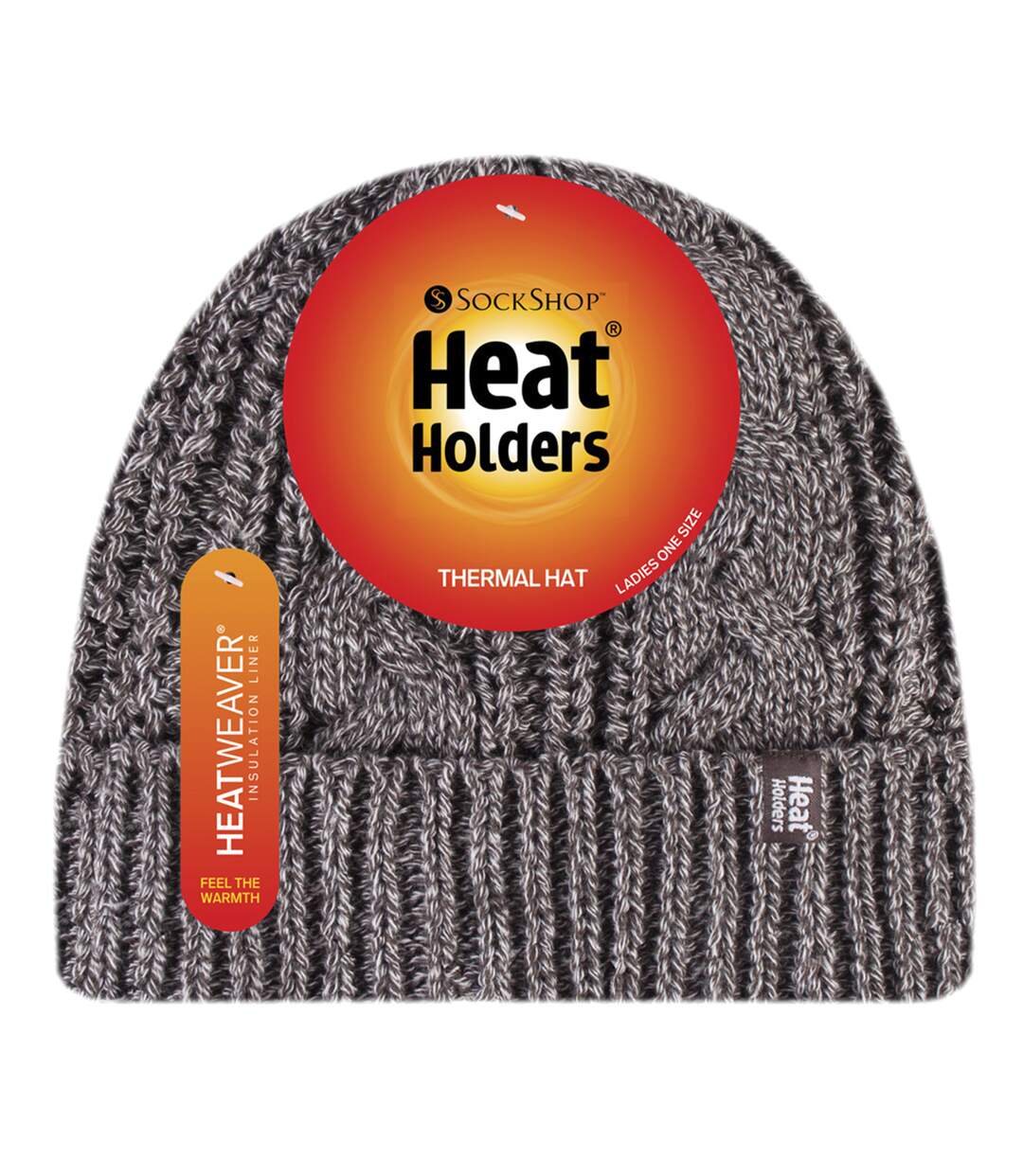 Ladies Cable Turnover Warm Thermal Beanie Hat-2