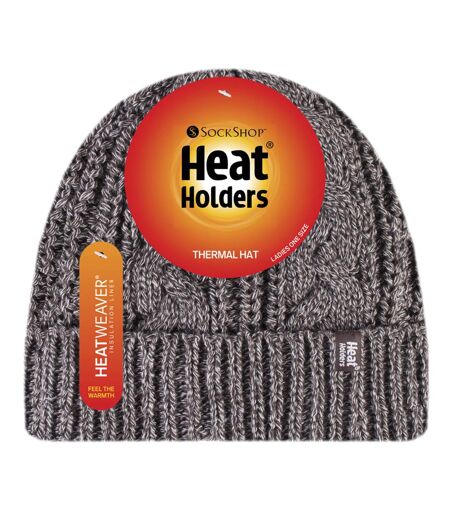 Ladies Cable Turnover Warm Thermal Beanie Hat