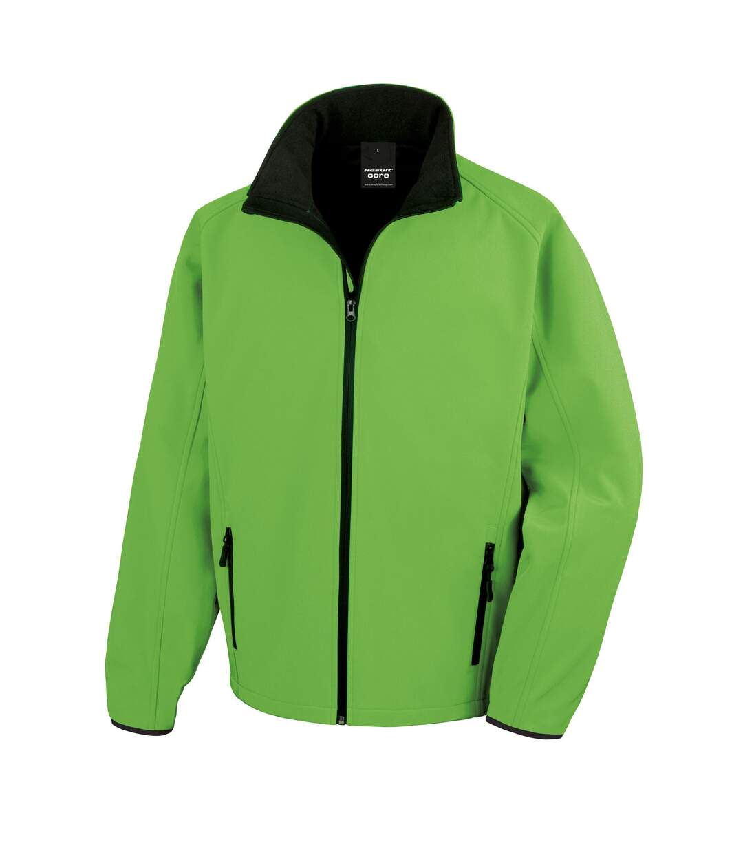 Mens printable soft shell jacket vivid green/black Result Core