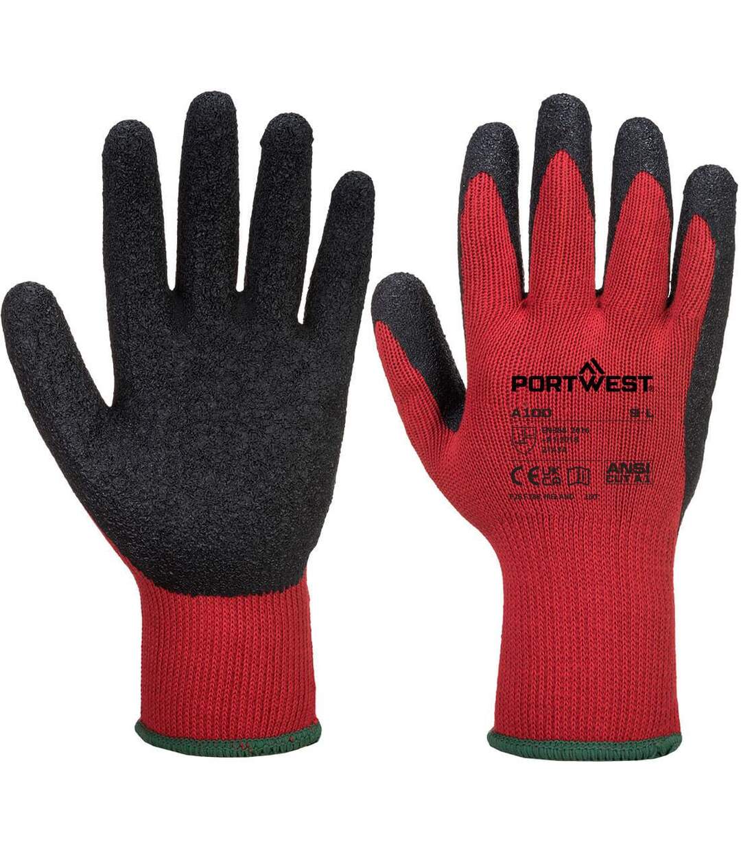 Gants adhérents a100 xl rouge / noir Portwest