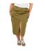 Womens/ladies Denim Plus Cargo Skirt Khaki Green Brave Soul-2