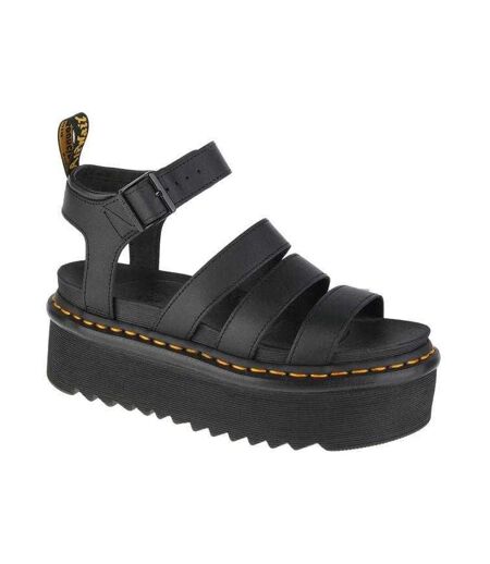 Womens/ladies Blaire Quad Leather Sandals Black Dr Martens