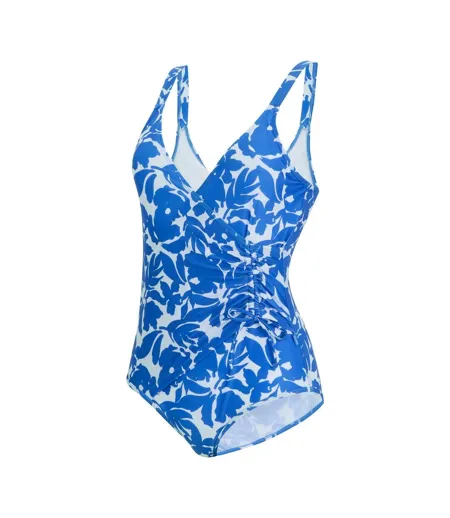 Womens/ladies Baylenne Fleur Bloom One Piece Swimsuit Blue Regatta
