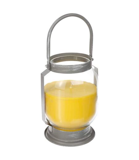 Bougie Lanterne Citronnelle 20cm Argent