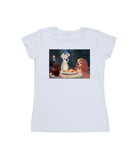 Disney Femmes/Les femmes Lady And The Tramp T-shirt en coton avec photo spaghetti (Blanc) - UTBI26159