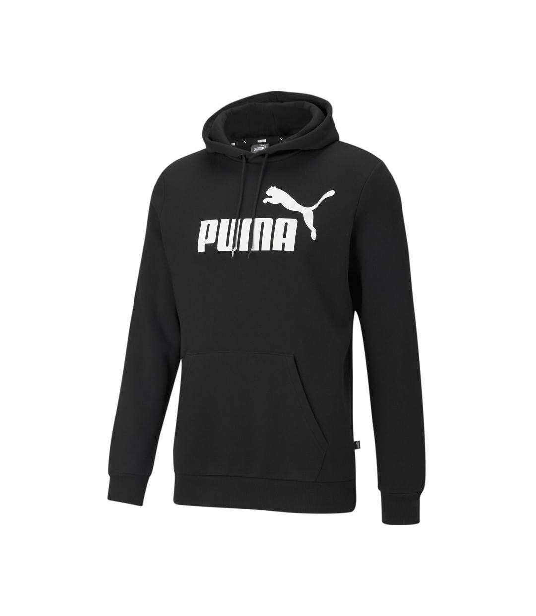 Sweat à capuche noir/blanc homme puma big logo-1