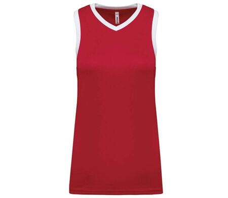 Maillot de basket - femme - PA4051 - rouge et blanc