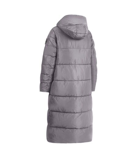 Doudoune Matelassée Longue Et Unie À Capuche Shayla Femme Gris Trespass