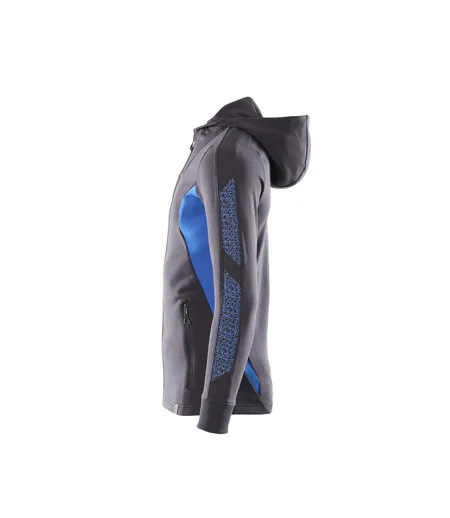 Mens Accelerate Full Zip Hoodie Dark Navy Azure Blue Mascot