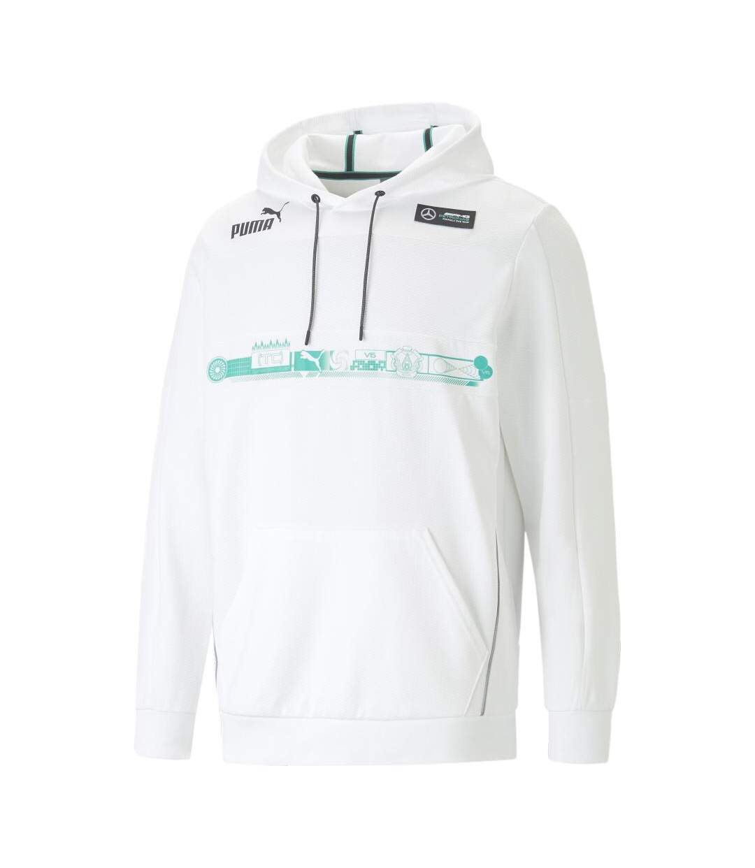 Sweat à Capuche Blanc Homme Puma AMG V6 - M-1